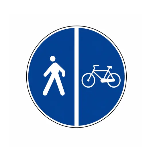 Cartello pista ciclabile contigua al marciapiede  60 cm