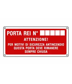 etichette adesive 'porta rei N°' sicurezza antincendio
