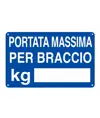 Cartello 'portata massima del braccio kg