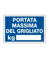 Cartello 'portata massima del grigliato kg_____'