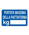 Cartello 'portata massima della piattaforma kg