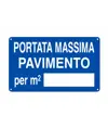 Cartello 'portata massima pavimento per mq