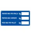 Cartello 'portata max per spalla