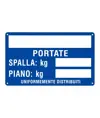 Cartello '____ portate spalla: kg