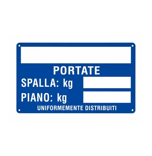 Cartello '____ portate spalla: kg