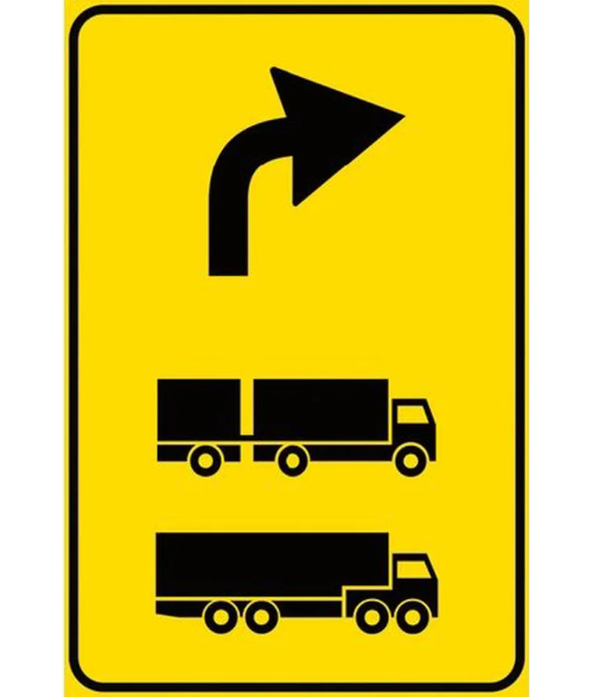 Cartello 'preavviso direzione autocarri consigliata' con direz. freccia a scelta, 900 x 1350 mm