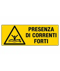 Cartello 'presenza di correnti forti'