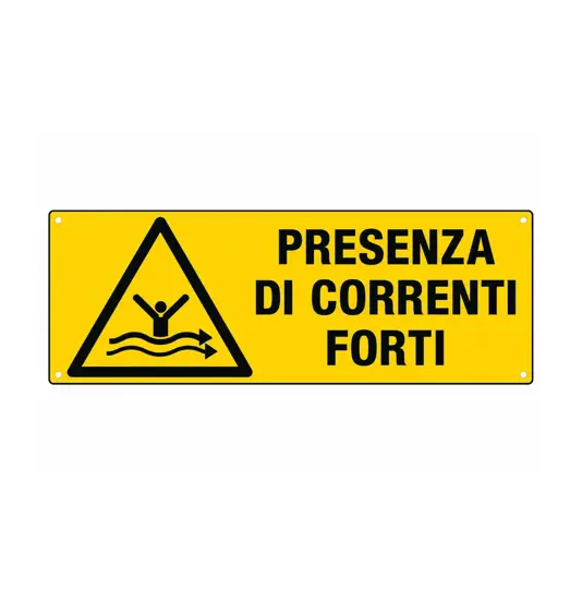 Cartello 'presenza di correnti forti'