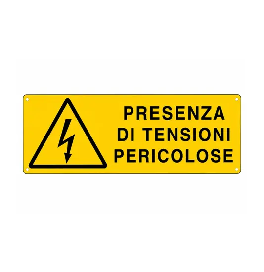 Cartello 'presenza di tensioni pericolose'