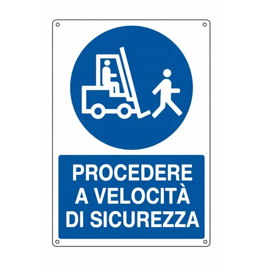 Cartello  procedere a velocità di sicurezza