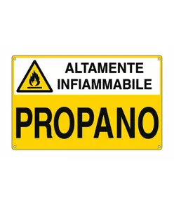 Cartello 'propano altamente infiammabile'