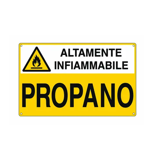 Cartello 'propano altamente infiammabile'