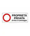 Cartello 'proprietà privata divieto di passaggio'