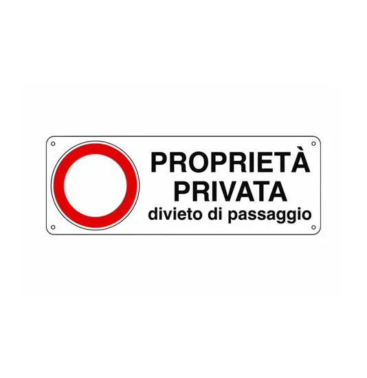 Cartello 'proprietà privata divieto di passaggio'