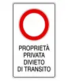 Cartello 'proprietà privata divieto di transito'