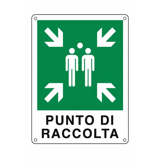 Cartello punto di raccolta per emergenza