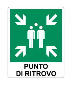 etichette adesive simbolo 'punto di ritrovo' con scritta