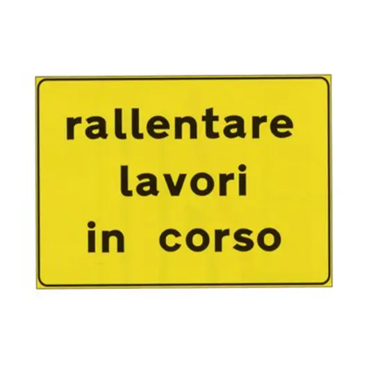 Cartello rallentare lavori in corso