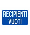 Cartello 'recipienti vuoti