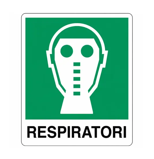 etichette adesive simbolo 'respiratori' con scritta