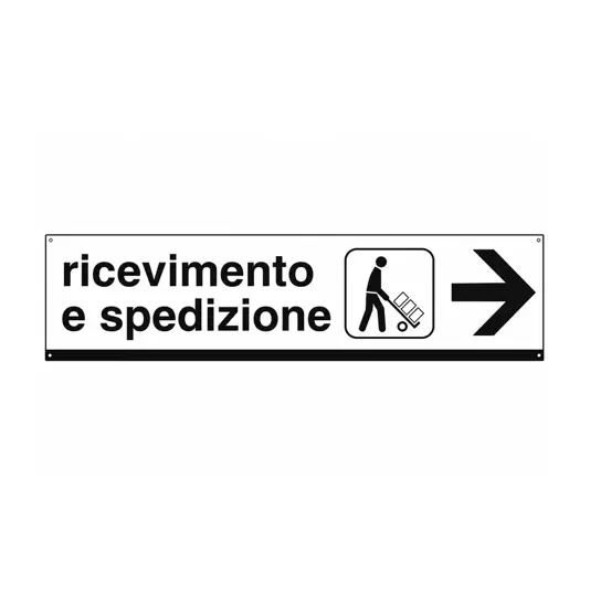 Cartello 'ricevimento e spedizione'