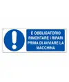 etichette adesive  rimontare i ripari prima di avviare la macchina