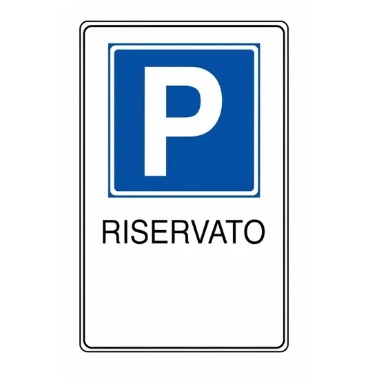 Cartello 'riservato' con spazio neutro scrivibile