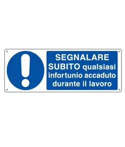 etichette adesive 'segnalare subito qualsiasi infortunio accaduto sul lavoro'