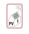 Cartello 'segnalazione impianto fotovoltaico su edificio'