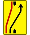 Cartello 'segnalazione rientro carreggiata' in lamiera. 
