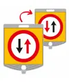 Cartello segnaletico bifacciale in plastica  per paletti, transenne e coni codice ZEP