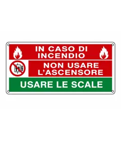 etichette adesive 'in caso di incendio non usare l'ascensore, usare le scale'