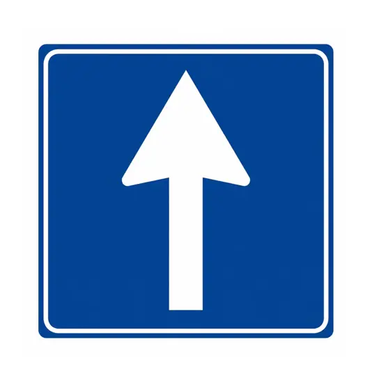 Cartello senso unico frontale