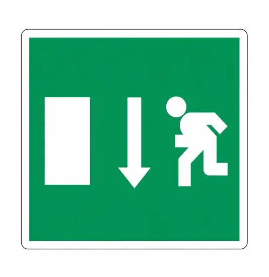 Cartello 'sicurezza uscita basso'