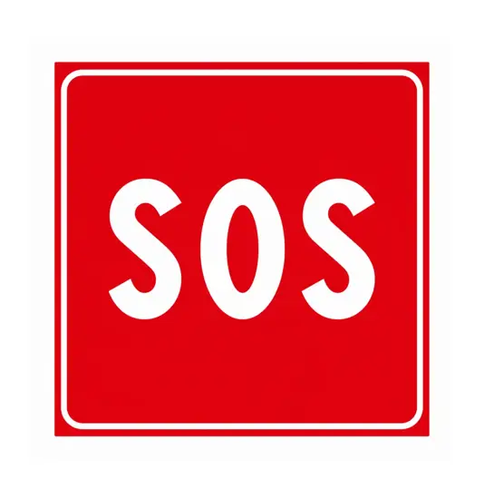 Cartello SOS 60x60 cm