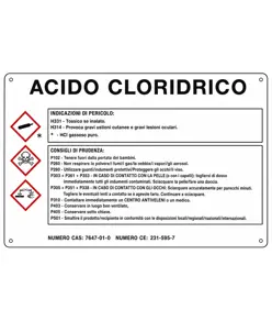 Cartello sostanza pericolosa 'acido cloridrico'
