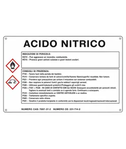 Cartello sostanza pericolosa 'acido nitrico'