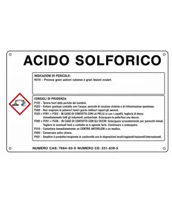 Cartello sostanza pericolosa 'acido solforico'