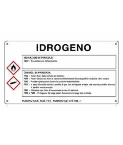 Cartello sostanza pericolosa 'idrogeno'