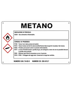 Cartello sostanza pericolosa 'metano'
