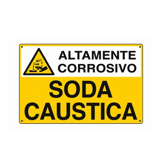 Cartello sostanze pericolose SODA CAUSTICA