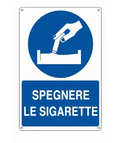 Cartello  spegnere le sigarette