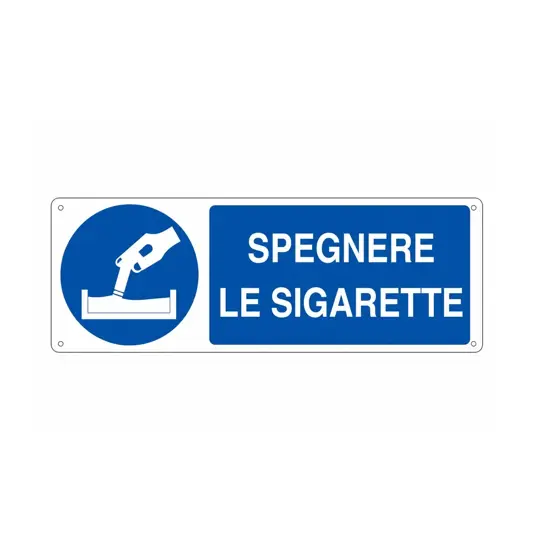 Cartello  spegnere le sigarette