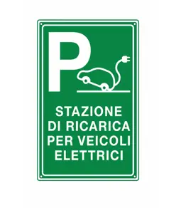 Cartello 'stazione di ricarica per veicoli elettrici'