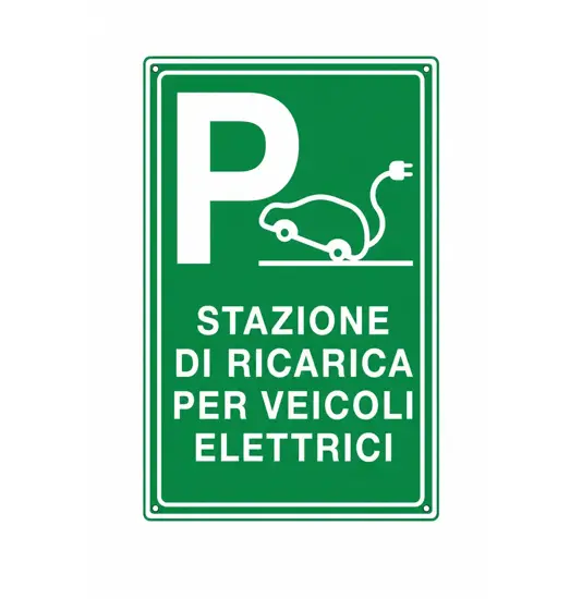 Cartello 'stazione di ricarica per veicoli elettrici'