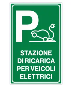 Cartello 'stazione di ricarica per veicoli elettrici'