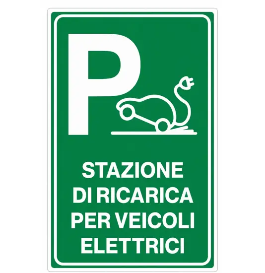 Cartello 'stazione di ricarica per veicoli elettrici'