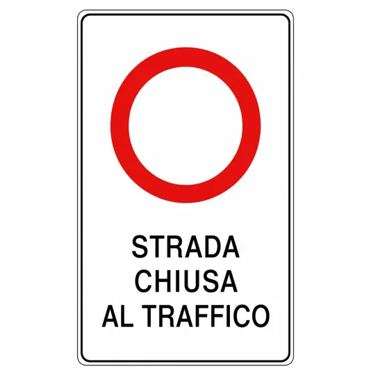 Cartello 'strada chiusa al traffico'