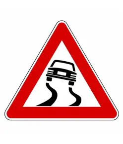 Cartello strada sdrucciolevole