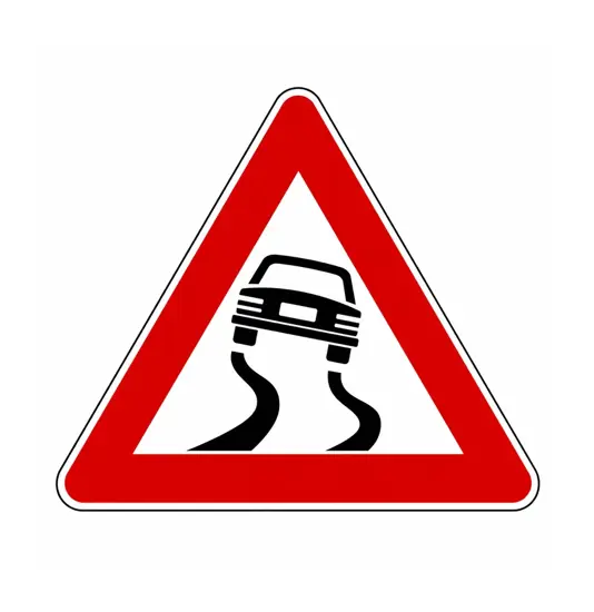 Cartello strada sdrucciolevole